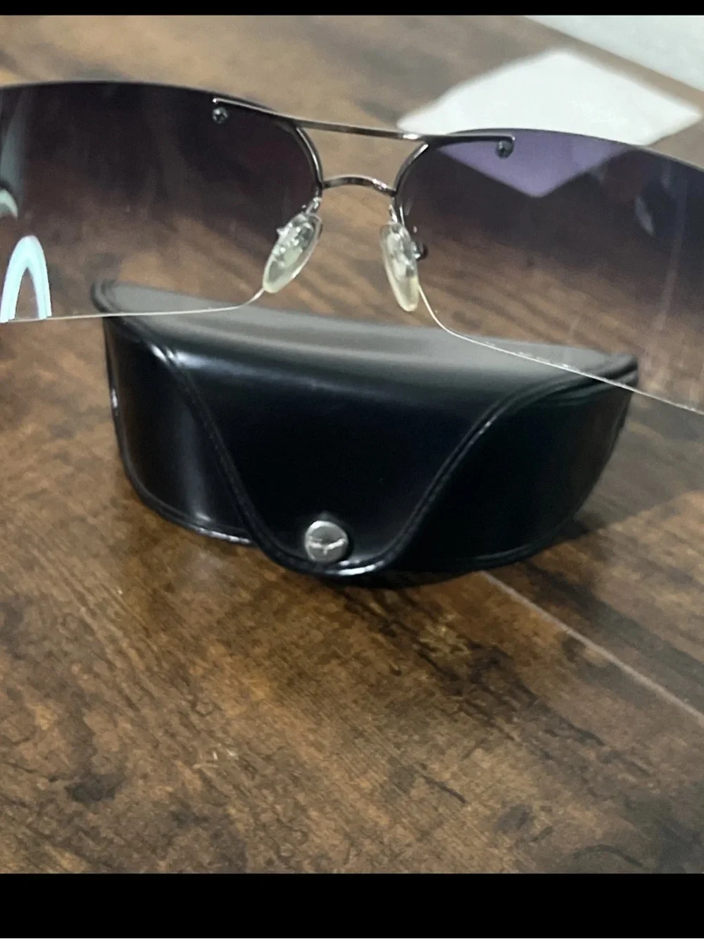 Salvatore Ferragamo Silver Frame Sunglasses with Black Gradient Lenses